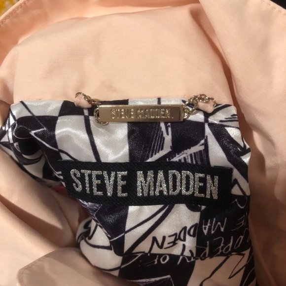 Steve Madden Hooded Trench Coat Jacket Womens Small Belt Romantic Pink Jacket - Picture 3 of 5